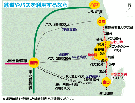 アクセスマップ（鉄道・バス）